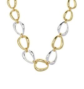 Collar LUXENTER eslavones bicolor ovalos anchos