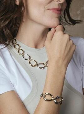 Pulsera LUXENTER bicolor ovalos plata/dorado