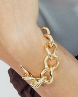 Pulsera LUXENTER acero dorado eslavon grande