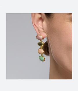 Pendientes LUXENTER dorados chapitas esmalte color