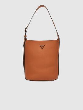 Bolso GUESS hombro camel tipo bombonera