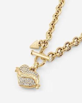 Collar GUESS eslabones dorados corazon circonitas