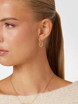 Aros GUESS Mon amour dorados corazones