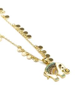 Colgante LUXENTER  dorado elefante blanco circ colo