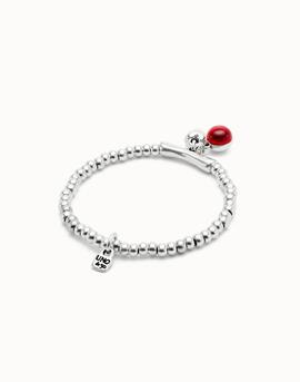 Pulsera UNO DE 50 cuentas con cristal de Murano rojo