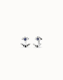 Pendientes UNO DE 50 con forma de ojo y cristal azul