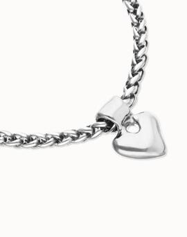 Pulsera UNO DE 50 cadena con pequeño detalle de corazón