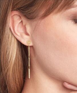 Pendiente TOMMY dorado largo circonitas