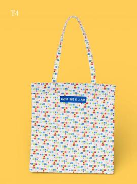 Tote AGATHA tela estampado cierre cremallera