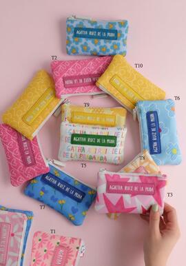 Monedero AGATHA tela estampado cierre cremallera