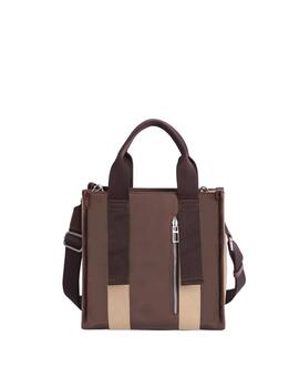 Bolso DON ALGODON naylon cuadrado bicolor