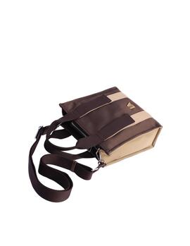 Bolso DON ALGODON naylon cuadrado bicolor