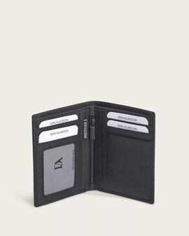 Cartera DON ALGODON Gael vertical piel negra rugosa
