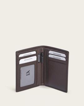 Cartera DON ALGODON Gael vertical piel marron rugosa