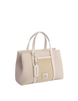 Bolso DON ALGODON Cala beig efecto goma red delante