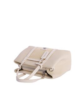 Bolso DON ALGODON Cala beig efecto goma red delante