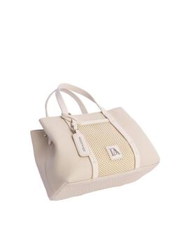 Bolso DON ALGODON Cala beig efecto goma red delante