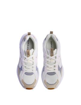 Deportiva DON ALGODON Irina beig con detalles camel y azul