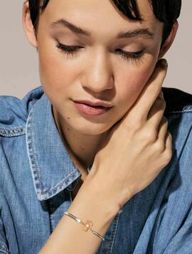 Pulsera NOMINATION acero cordon  NIÑA rosada