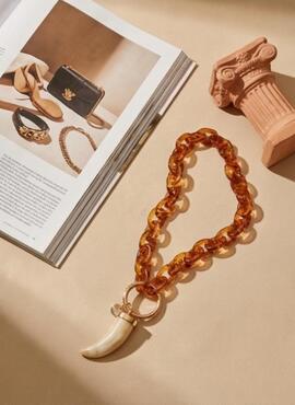 Collar PEPORI corto eslavones carey cuerno marfil