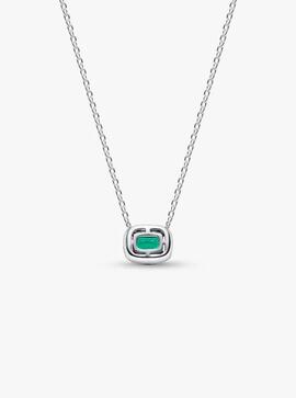 Colgante PANDORA Halo Rectangular Verde Brilllante