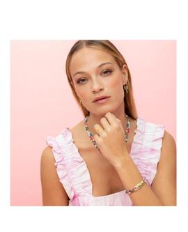 Pulsera LUXENTER bolitas doradas piedr colores MAMA