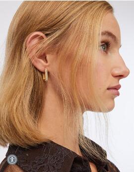 Aros LIUJO dorados rectangulares circonitas