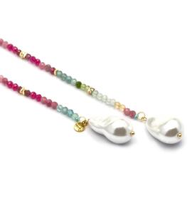Collar LUXENTER bolas colores cuelga extremos perl