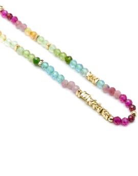 Collar LUXENTER dorado bolitas colores