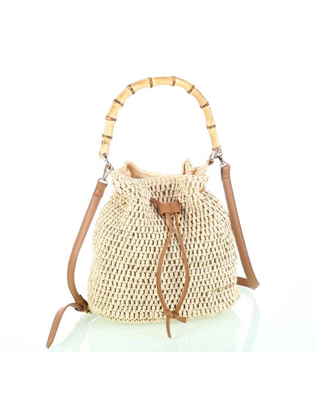 Bolso KBAS Bombonera Rafia Beige